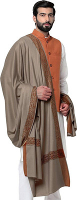 HOC Polyester Wool Blend Solid Men Shawl(Grey)