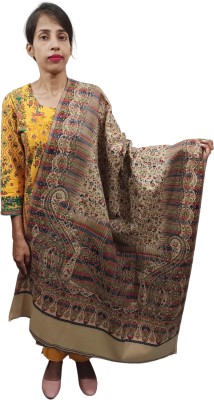 Kashmiri queen Acrylic Embellished Women Shawl(Beige)