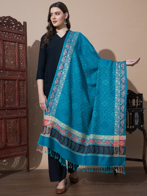 HEMLOCK Wool Self Design Women Shawl(Multicolor)