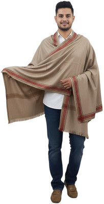 Sprha Wool Self Design Men Shawl(Beige)