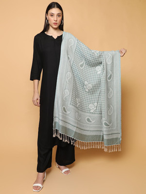 SCHp Wool Paisley Women Shawl(Grey)