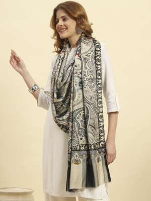 Kanidar Silk Paisley Women Shawl(Grey)
