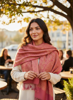 Kalaste Pashmina Woven Women Shawl(Pink)