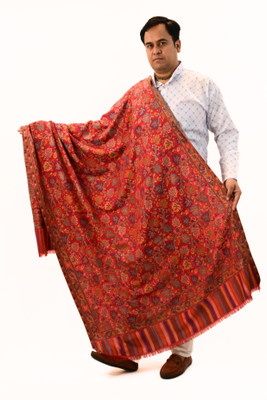 Vrinde Wool Embellished Men Shawl(Maroon)