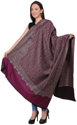 Life and style Wool Printed Women Shawl(Purple)