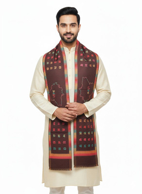 Kti Viscose, Acrylic Printed Women Shawl(Brown)