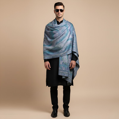 MUFFLY Modal Paisley Men Shawl(Green)