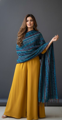 Sudako Acrylic Printed Women Shawl(Dark Blue)