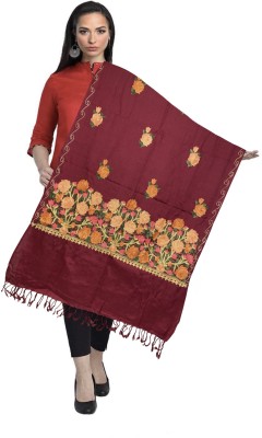 PEHNAVA BY JC Pashmina Embroidered Women Shawl(Maroon)