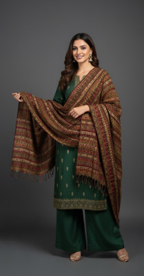 Sudako Acrylic Printed Women Shawl(Brown)