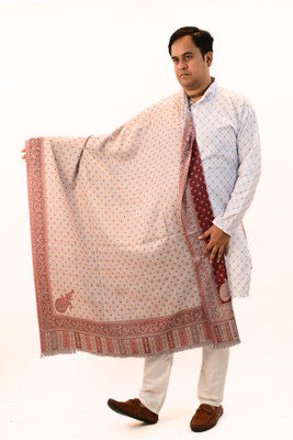 Vrinde Wool Embellished Men, Women Shawl(Beige)