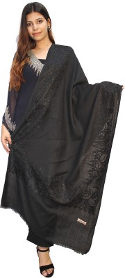 Hautemoda Wool Solid Women Shawl(Black)