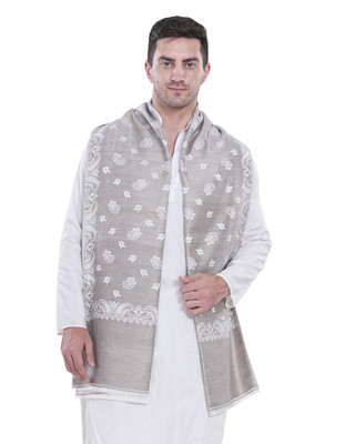 Life and style Wool Paisley Men Shawl(Grey)