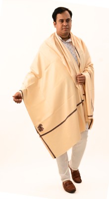 Vrinde Wool Self Design Men Shawl(Beige)