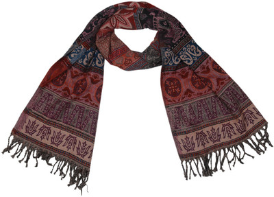 KIRE NE Wool, Acrylic, Rayon Self Design Women Shawl(Multicolor)