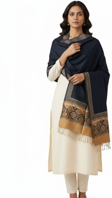 Kti Viscose, Acrylic Printed Women Shawl(Black)