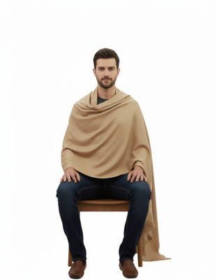 KAVIM Wool Solid Men Shawl(Beige)