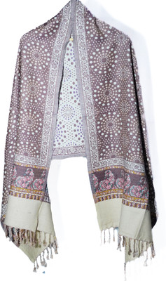 TUD Wool Printed Women Shawl(Brown)