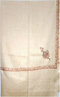CHOUDHARYRETAILS Cashmere, Pashmina, Wool Embroidered Women, Men Shawl(Beige)