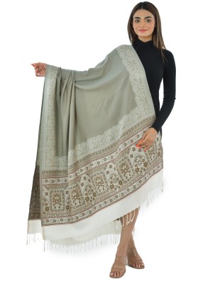 BAISA Wool Paisley, Woven Women Shawl(Grey)