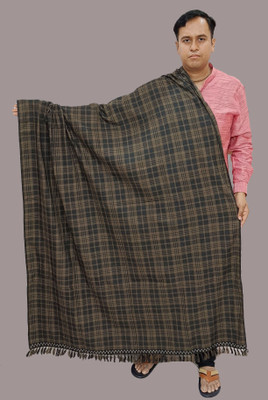 Vrinde Wool Checkered Men Shawl(Multicolor)