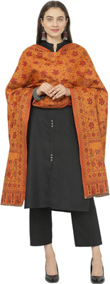Braid N Cord Polyester Wool Blend Applique Women Shawl(Yellow)