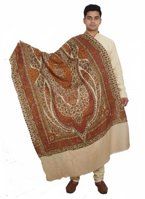 KAVIM Wool Printed Men Shawl(Beige)