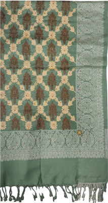 Soul Essence Wool Embroidered Women Shawl(Green)