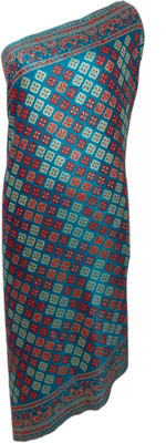 Sassi Wool Geometric Print Women Shawl(Green)