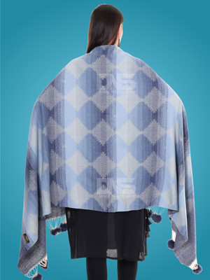 Daily Needs Shop Pashmina Self Design Women Shawl(Blue)