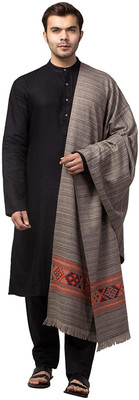 Braid N Cord Polyester Wool Blend Applique Men, Women Shawl(Grey)