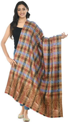 manra Wool Woven Women Shawl(Multicolor)