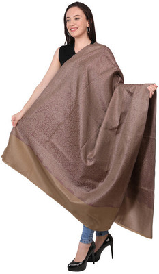 Life and style Wool Printed Women Shawl(Brown)
