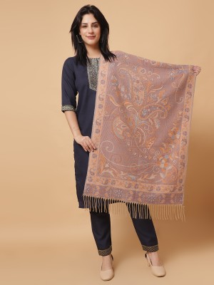 vesture Wool Paisley Women Shawl(Beige)