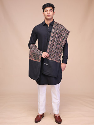 swi stylish Wool Embroidered Men Shawl(Multicolor)