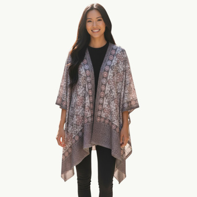 shahposh Pashmina Geometric Print Women Shawl(Grey)