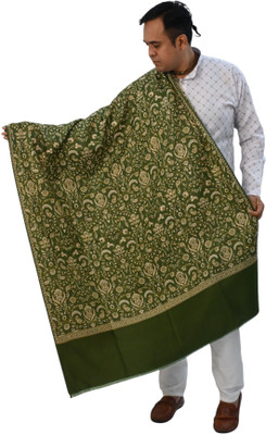 Vrinde Wool Printed Men Shawl(Green)