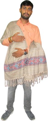 BE SWADESHI Cashmere Self Design Men Shawl(Beige)