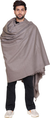 Diamond Knitters Wool Self Design Men Shawl(White)