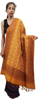 WEAVER VILLAS Pashmina Embroidered Women Shawl(Yellow)