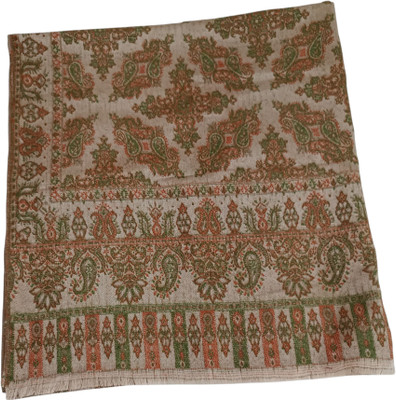 Vm Collection Wool Floral Print Women Shawl(Light Green)