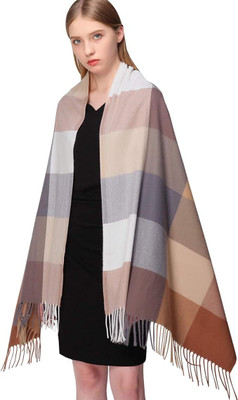 AlexVyan Acrylic, Wool Woven Women Shawl(Multicolor)