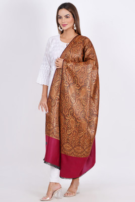 Sprha Wool Self Design Women Shawl(Maroon)