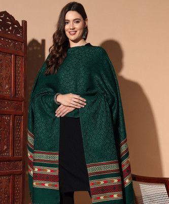 CHOUDHARYRETAILS Wool Printed Women Shawl(Green)