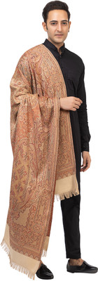 Pashgiri Wool Embroidered Men Shawl(Beige)