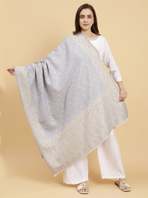 Moda Chales Polyester Wool Blend Printed Women Shawl(Grey)
