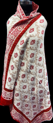 jeneric Polyester Wool Blend Woven Women Shawl(Red)