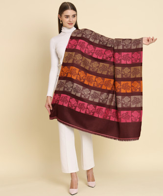 ZEPPI Polyester Wool Blend Self Design Women Shawl(Multicolor)
