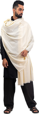BAISA Wool Solid Men Shawl(White)