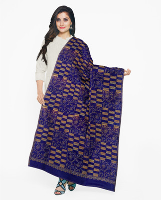 SNB Fashions Wool Embroidered Women Shawl(Blue)
